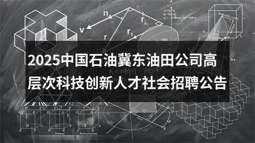 2025中国石油冀东油田公司高层次科技创新人才社会招聘公告 图片