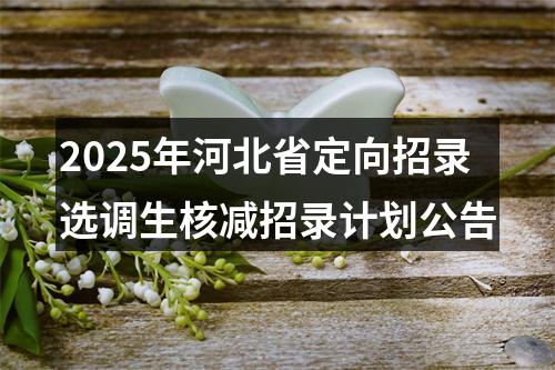 2025年河北省定向招录选调生核减招录计划公告 图片