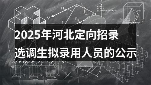 2025年河北定向招录选调生拟录用人员的公示 图片