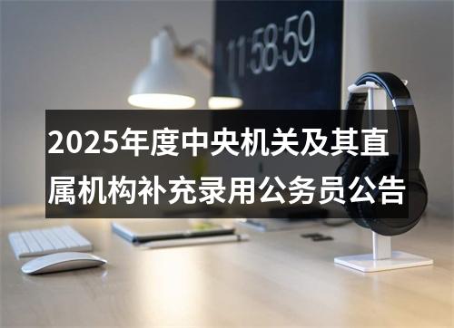 2025年度中央机关及其直属机构补充录用公务员公告 图片