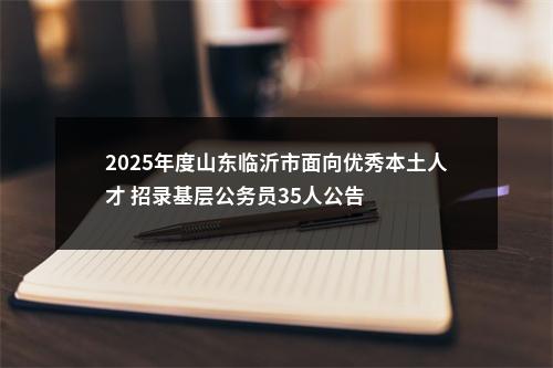 2025年度山东临沂市面向优秀本土人才 招录基层公务员35人公告 图片