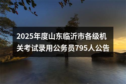 2025年度山东临沂市各级机关考试录用公务员795人公告 图片