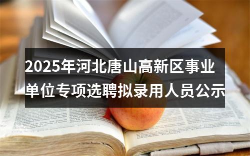 2025年河北唐山高新区事业单位专项选聘拟录用人员公示 图片