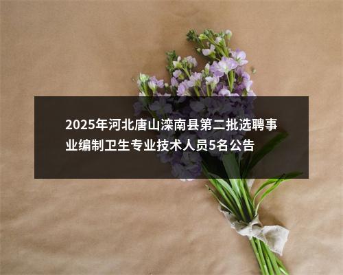 2025年河北唐山滦南县第二批选聘事业编制卫生专业技术人员5名公告 图片