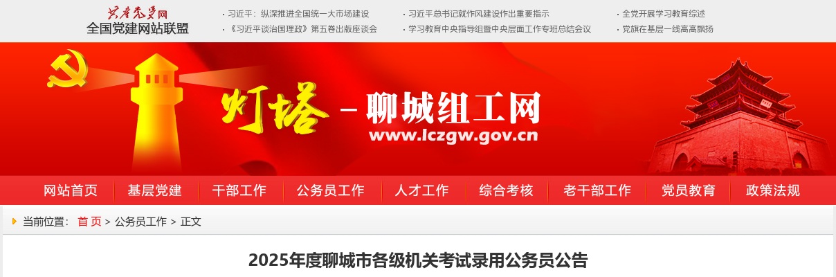 2025年度山东聊城市各级机关考试录用公务员494人公告 图片